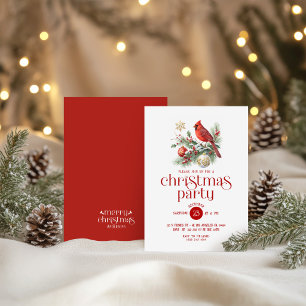 Invitation Bouquet de Noël des cardinaux rouges Typographie R