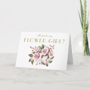 Invitation Bouquet De Rose De Vin Serez-Vous Ma Fille Fleur ?