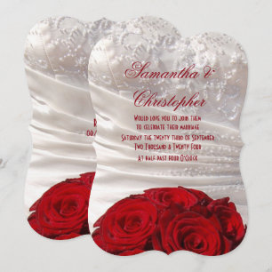Invitation Bouquet de rose rouge et mariage de robe