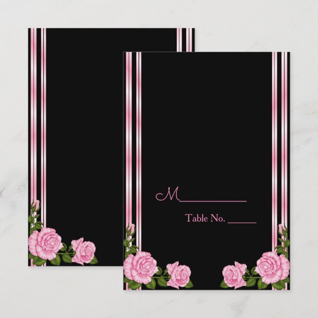 Invitation Bouquet de roses d'angle élégant et chic pour mari (Devant / Derrière)
