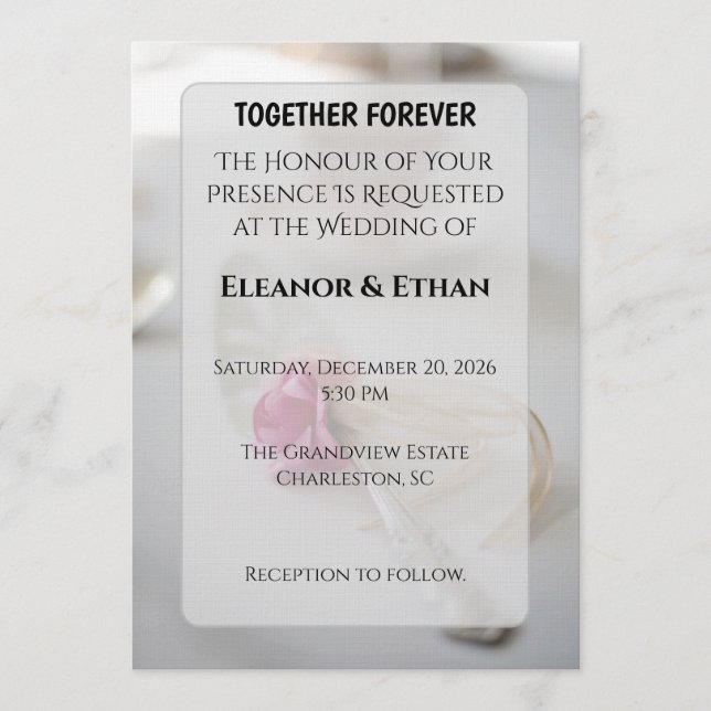 Invitation Bouquet de roses rouges profondes luxuriantes pour (Devant)