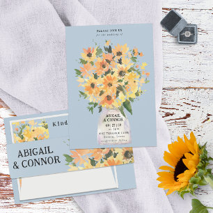 Invitation Bouquet de tournesol rustique aquarelle