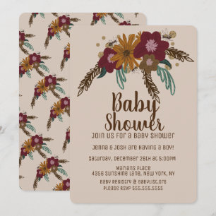 Invitation Bouquet de tournesols abeille vintage Baby Shower