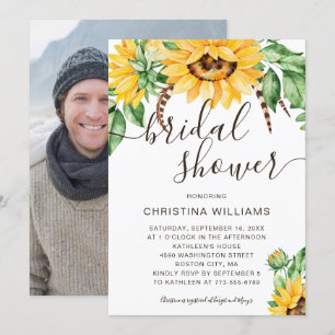 Invitation Bouquet de tournesols rustique Photo Shower de mar