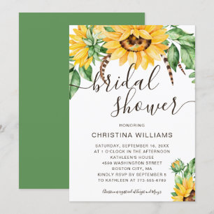 Invitation Bouquet de tournesols rustique pour la douche de m