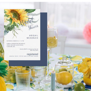 Invitation Bouquet de tournesols Shower Naval Mariage