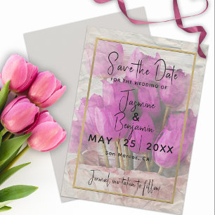 Invitation Bouquet De Tulipes Roses Aquarelles Enregistrer La