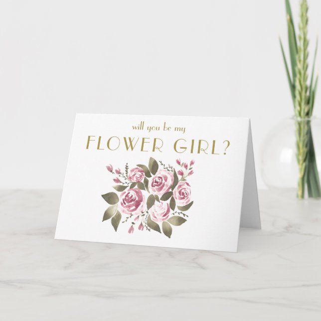 Invitation Bouquet de vin rose Vas-tu être ma demoiselle d'ho (Devant)