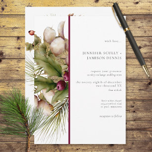 Invitation Bouquet d'hiver de pin rustique rouge