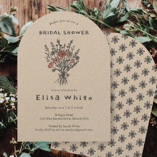 Invitation Bouquet fleur sauvage Arc Rustique Douche Whimsica