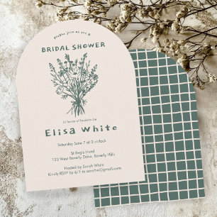 Invitation Bouquet fleur sauvage Arc Rustique Douche Whimsica