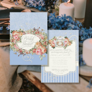 Invitation Bouquet fleuri vintage Rose