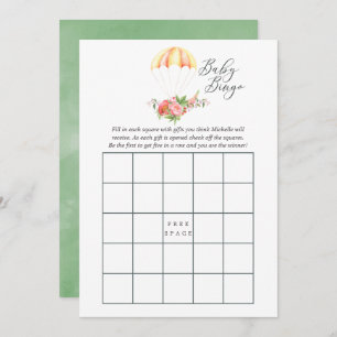 Invitation Bouquet floral Baby shower parachute Bingo