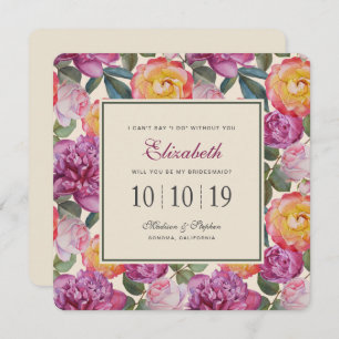 Invitation Bouquet floral coloré - Bridesmaid