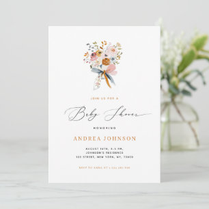 Invitation Bouquet floral d'automne avec Baby shower d'automn