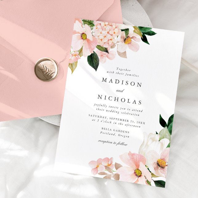 Invitation Bouquet Floral de Mariage Teint de Printemps (Créateur téléchargé)