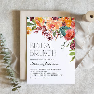 Invitation Bouquet Floral de Mariée Automnal à l'Aquarelle po