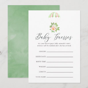 Invitation Bouquet Floral de Parachute Baby Shower Bébé Suppo