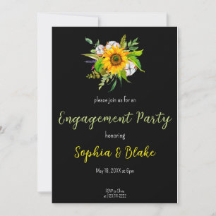 Invitation Bouquet floral de tournesols Fête de fiançailles n