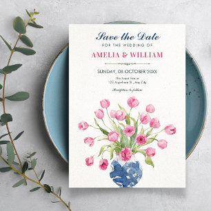 Invitation Bouquet floral mariage élégant minimaliste
