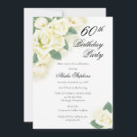 Invitation Bouquet Floral rose 60e fête d'anniversaire<br><div class="desc">Jolie teinte jaune,  rose blanche et calla lily floral conception de fête d'anniversaire. Conception composite par Holiday Hearts Designs (droits réservés).</div>
