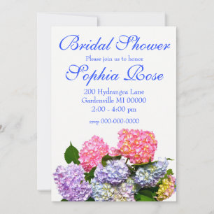 Invitation Bouquet Hydrangea - douche nuptiale