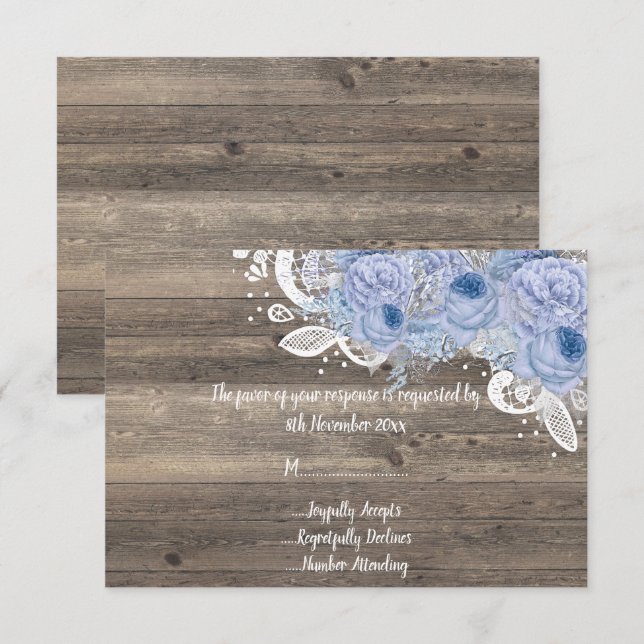 Invitation Bouquet Lilac vintage rustique RSVP (Devant / Derrière)