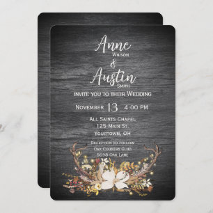 Invitation Bouquet Mariage de Deer Antlers
