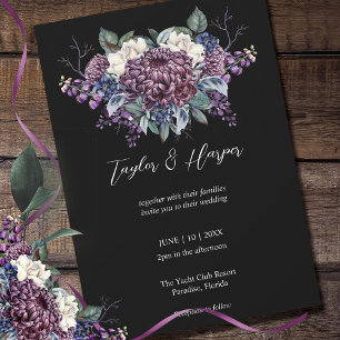 Invitation Bouquet Mariage de goth esthétique foncé