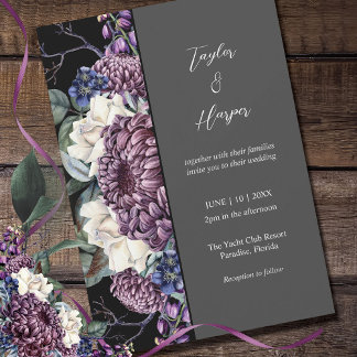 Invitation Bouquet Mariage de goth esthétique foncé