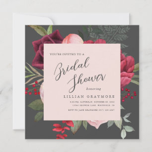Invitation Bouquet nuptial Fête des mariées rose-bleu romanti