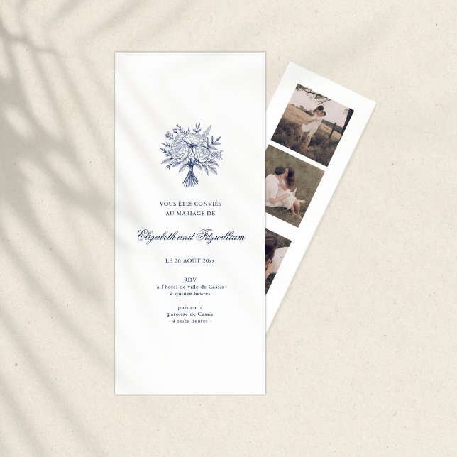 Invitation Bouquet nuptial minimaliste Signet titulaire (Créateur téléchargé)