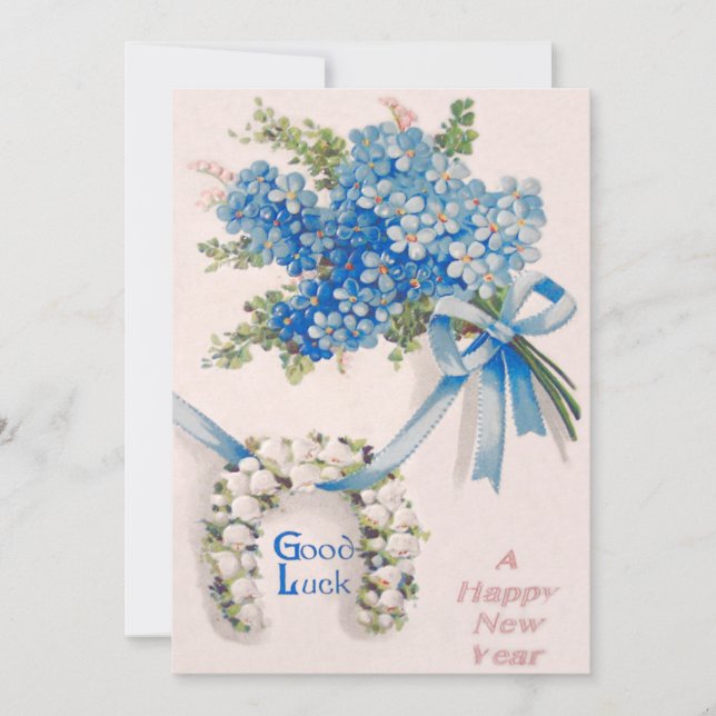 Invitation Bouquet Oublie-Moi-Pas Lys De La Vallée (Devant)