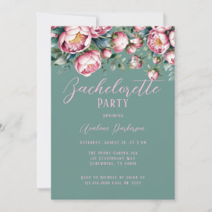 Invitation Bouquet Peony En Aquarelle Bachelorette