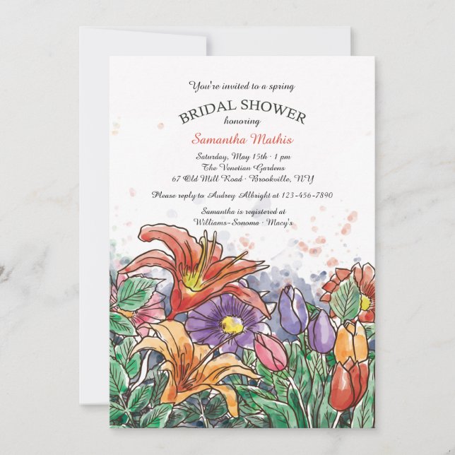 Invitation Bouquet Printanier (Devant)