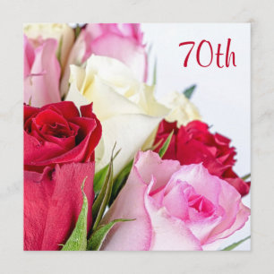 Invitation Bouquet romantique de Rose 70e anniversaire