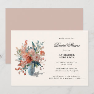 Invitation Bouquet romantique Pastel Fleur Fête des mariées