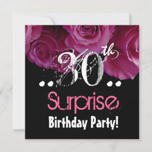 Invitation Bouquet rose 30e anniversaire Modèle surprise