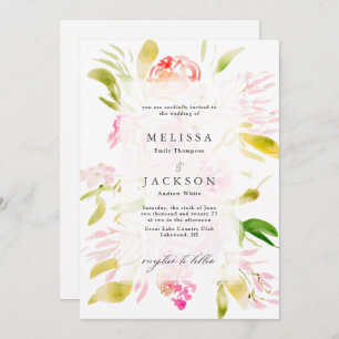 Invitation Bouquet Rose aquarelle