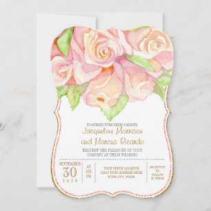 Invitation Bouquet Rose Mariage d'été du printemps