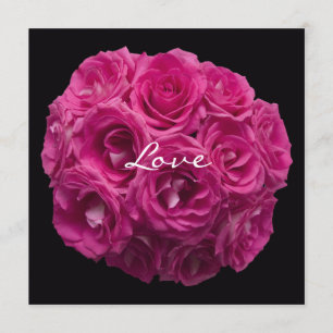 Invitation Bouquet rose sur le renouveau du Vow noir