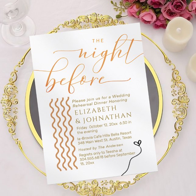 Invitation Bouquet Script Minimal La Nuit Avant Invitati (Créateur téléchargé)