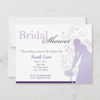 Invitation Bouquet Toss Fête de l'mariée - Purple & Blanc