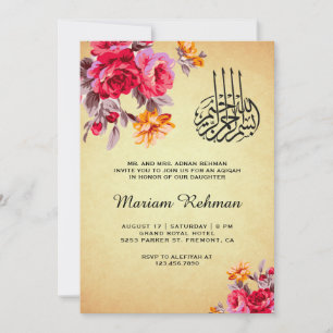Invitation Bouquet vintage Floral Baby Girl Aqiqah
