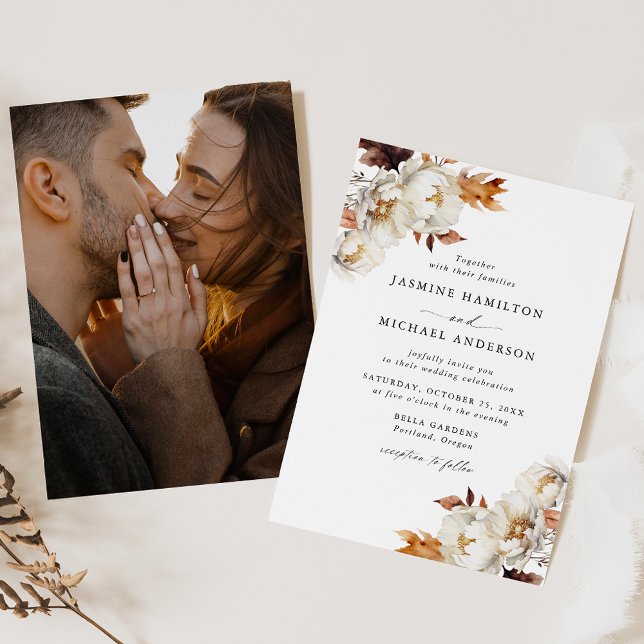 Invitation Bouquets de fleurs automnales rustiques pour maria (Créateur téléchargé)