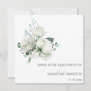 Invitation *~* Bouquets de fleurs blanches AR15 QR RSVP    Ma
