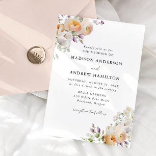 Invitation Bouquets de Fleurs de Printemps Délicats pour Mari