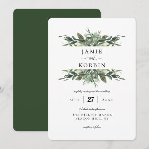 Invitation Bouquets de verdure moderne Mariage
