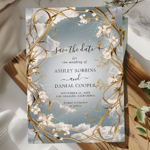 Invitation Bouquets d'or Art Nouveau étonnant Enregistrer la