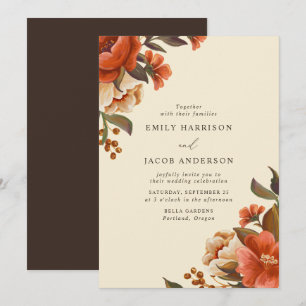 Invitation Bouquets Floraux Vintage Mariage